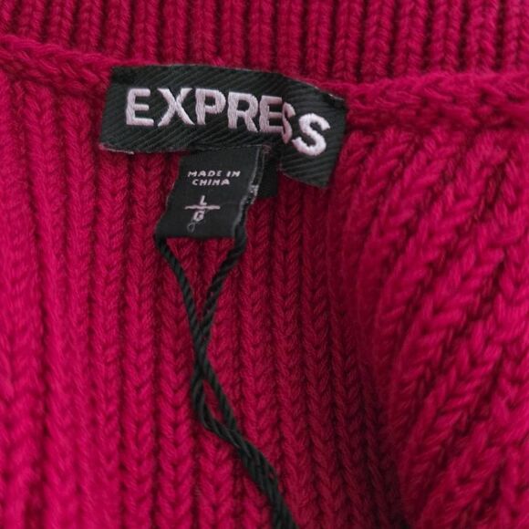 Express Women's Size Large Red Sweater Knit Skim Tank - Picture 5 of 6